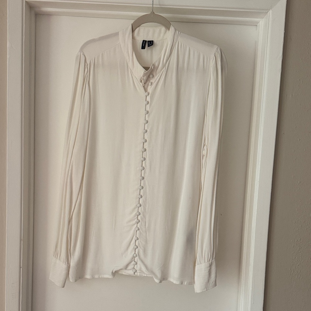 Vero Moda Cream Button-Down Shirt